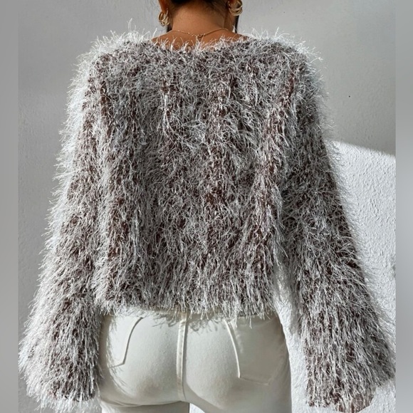 Off The Shoulder Fluffy Sweater - Picture 4 of 4